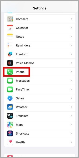 Настройки телефона на iPhone