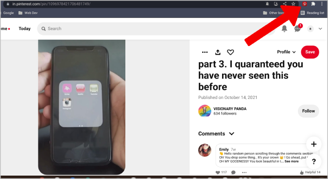 Использование расширения Pinterest Video Downloader для Chrome