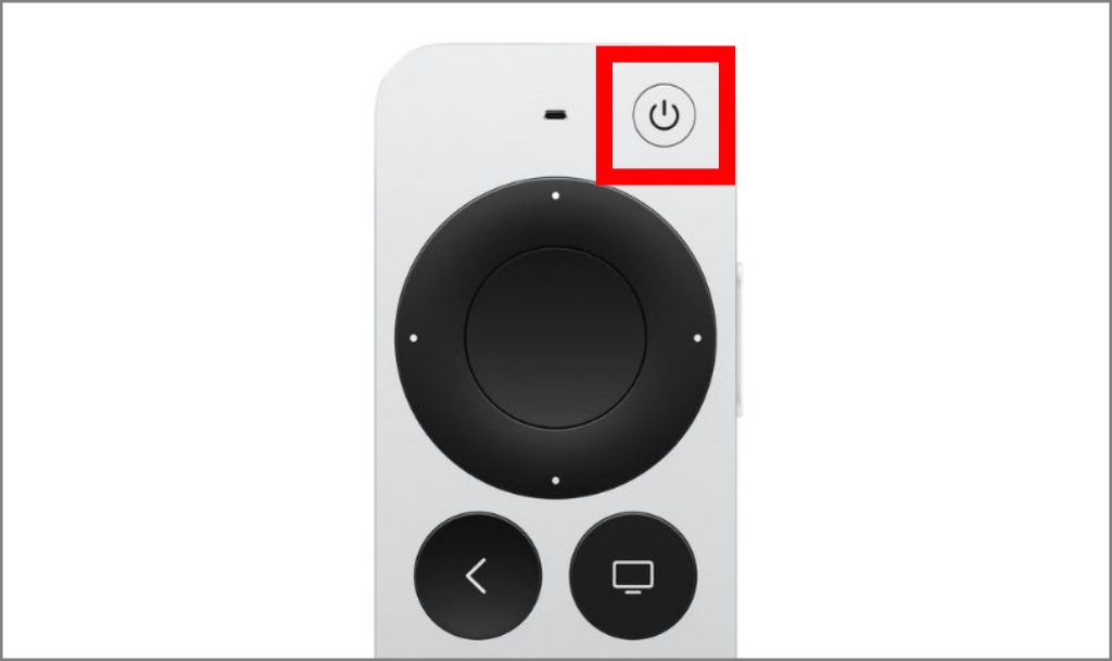 Кнопка питания на пульте Siri Remote