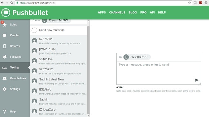 pushbullet — Android-приложения для отправки SMS с компьютера