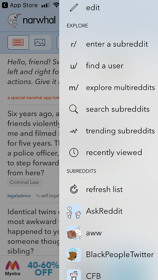 Приложения Reddit для Android и iOS 9