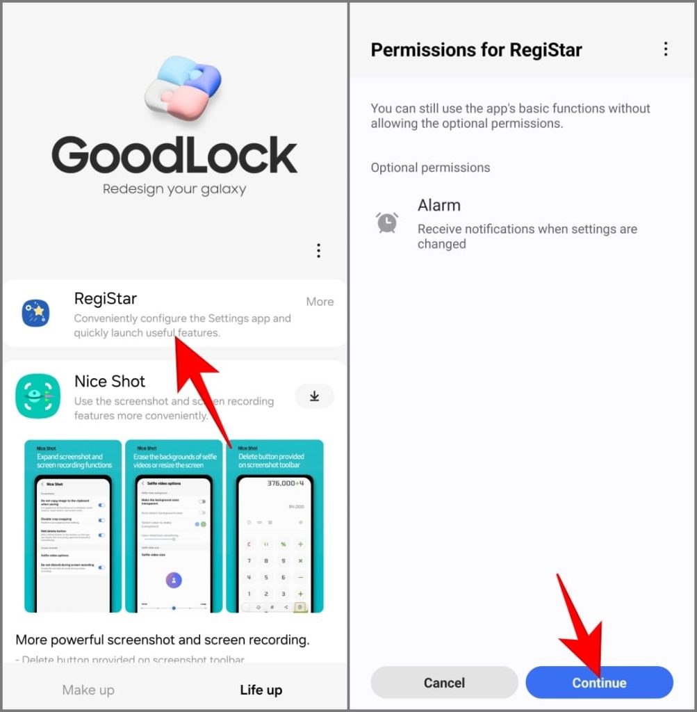 Модуль RegiStar Good Lock на телефоне Samsung Galaxy