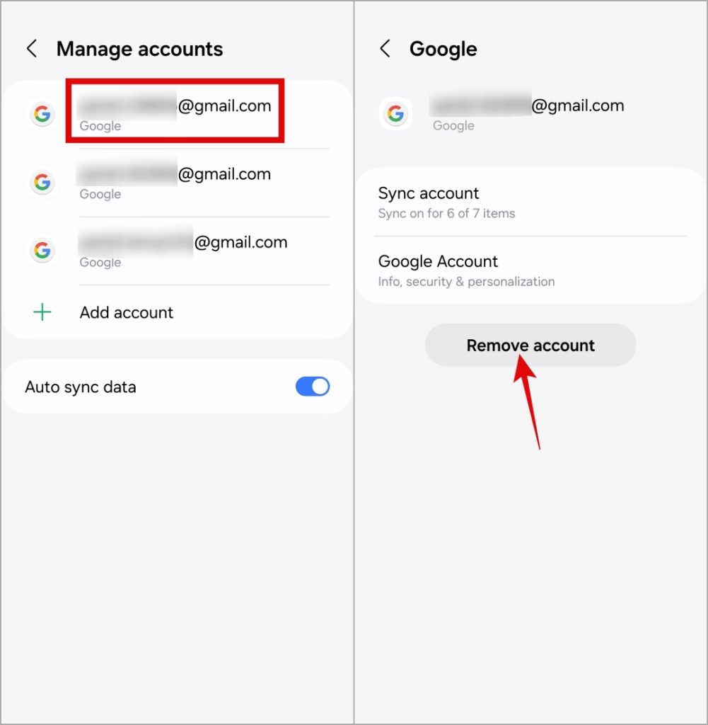 Удалить учетную запись Gmail с Android