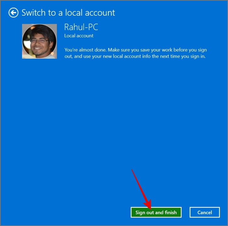 Удалить пароль для входа в учетную запись Microsoft
