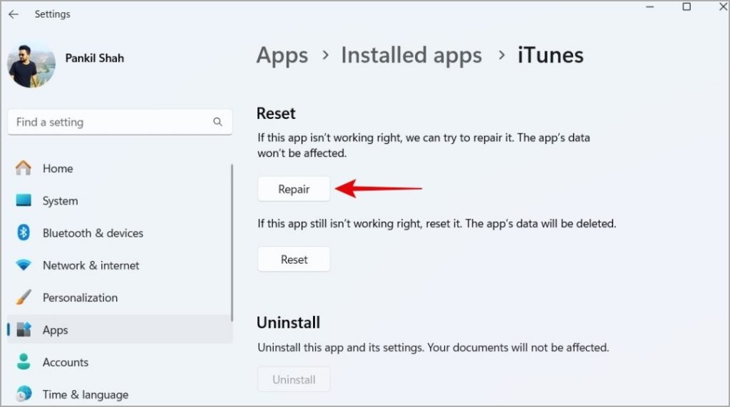 Восстановить или сбросить настройки iTunes в Windows