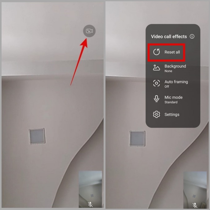 Сбросить эффекты видеовызова на телефоне Samsung