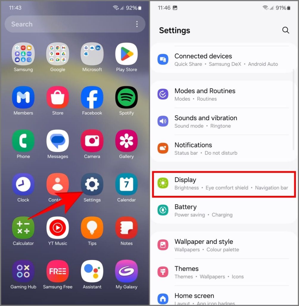 Настройки дисплея на Samsung Galaxy S24 под управлением One UI 6.1