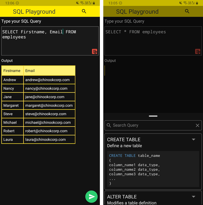 Приложение SQL-PlayGround