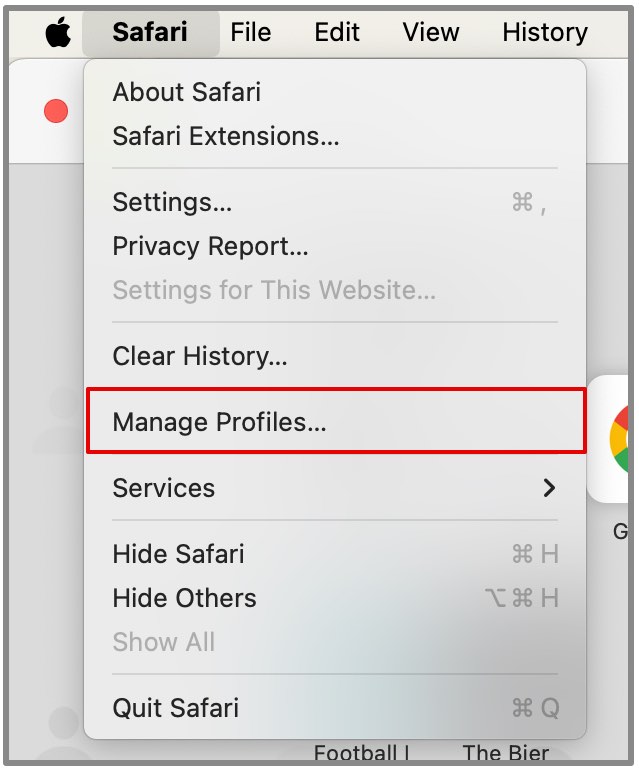 управлять профилями в Safari на Mac