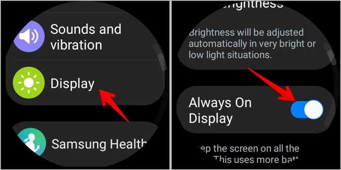 Настройки Samsung Galaxy Watch всегда на дисплее