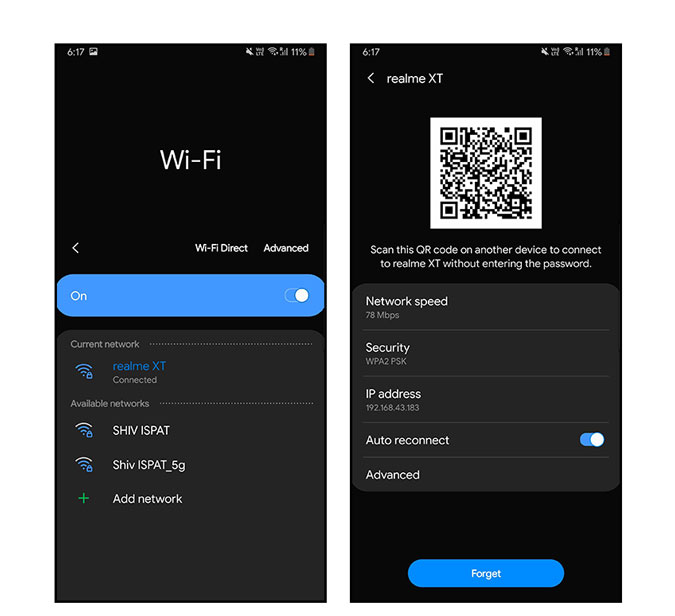 Samsung One UI Wi-Fi Share