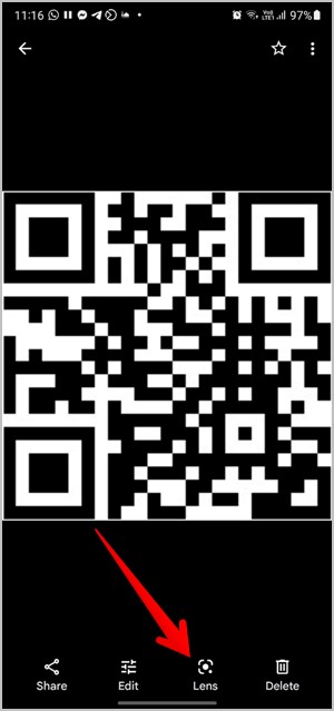 Samsung сканирует QR-код Google Фото