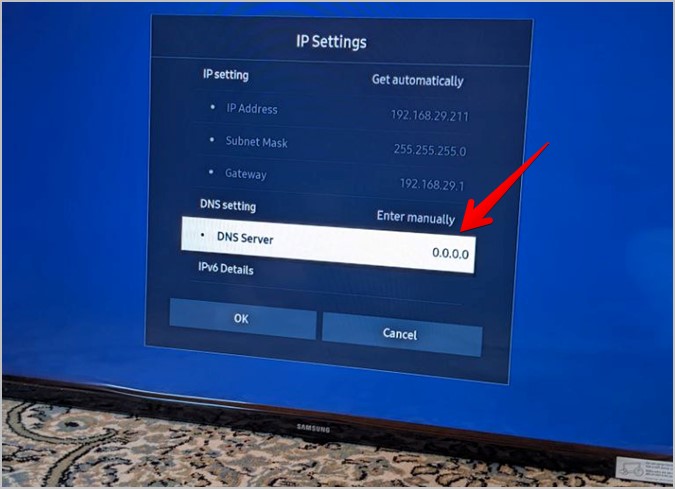 Изменение DNS для Samsung Smart TV