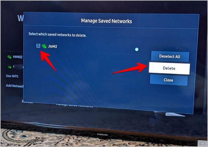 Samsung Smart TV Удалить сеть Wi-Fi