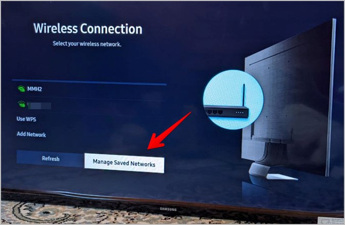 Samsung Smart TV Управление сохраненными сетями
