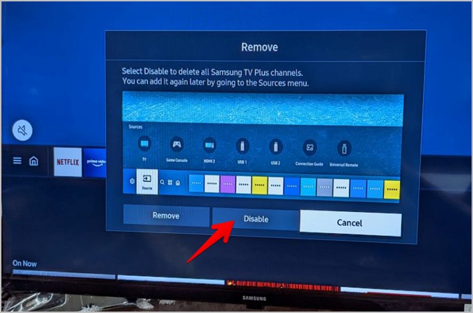 Samsung TV Plus отключить