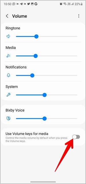 Клавиши регулировки громкости Samsung для мультимедиа