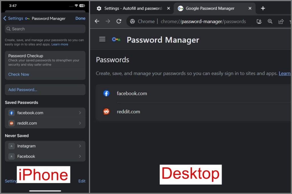 Сохраненный пароль удален из Chrome Mobile