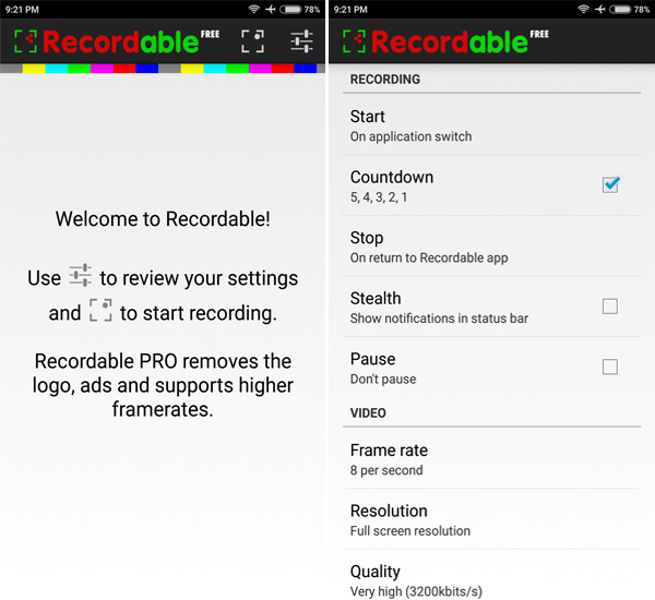 Recordable — лучшее приложение для записи экрана Android
