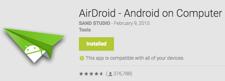 Установите Airdroid на свое устройство Android