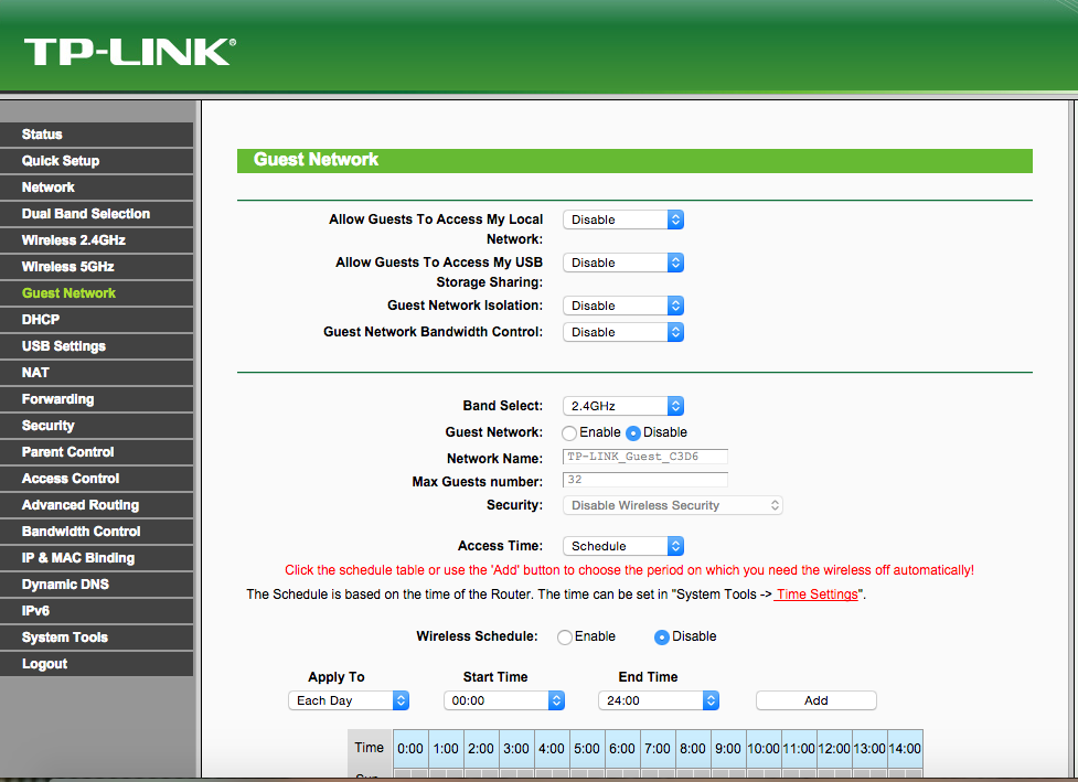 гостевая сеть в роутере tp link