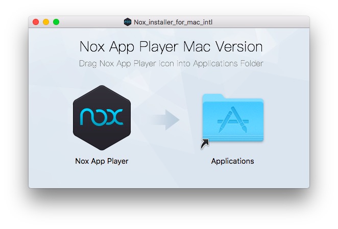 Перетащите значок Nox App Player в папку «Приложения».