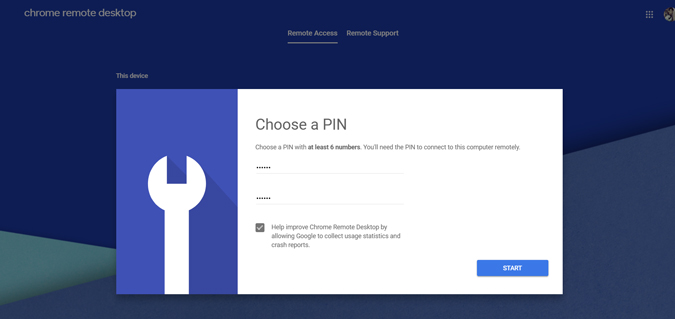 Установка PIN-кода для доступа к удаленному рабочему столу Chrome