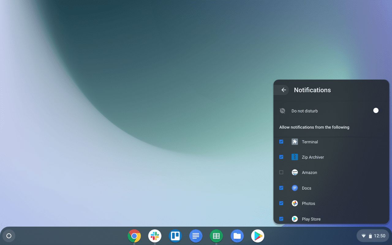 Управление уведомлениями для отдельных приложений на Chromebook