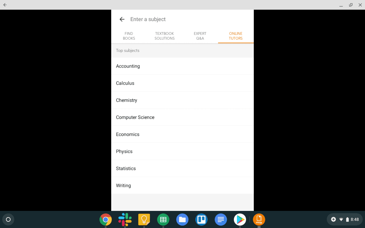 Книги Чегга на Chromebook