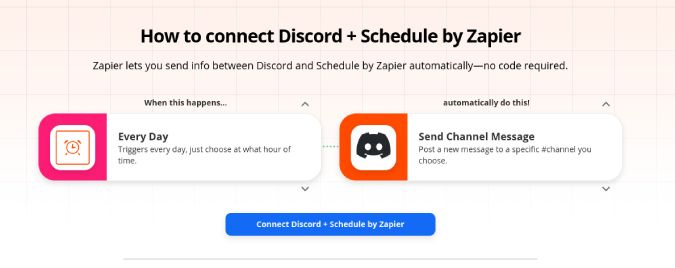 Использование Zapier для планирования сообщений в Discord