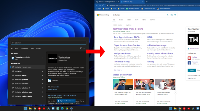 Windows 11 Search открывает Google Chrome