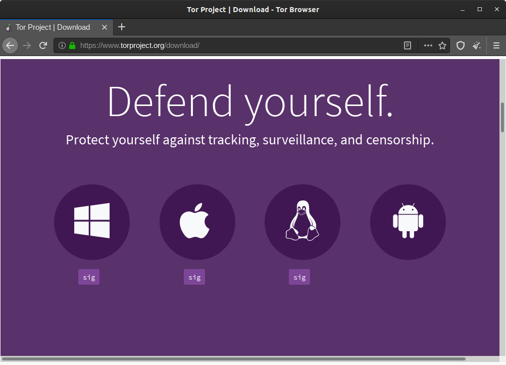 Страница загрузки браузера Tor для нескольких ОС — лучшие браузеры Ubuntu