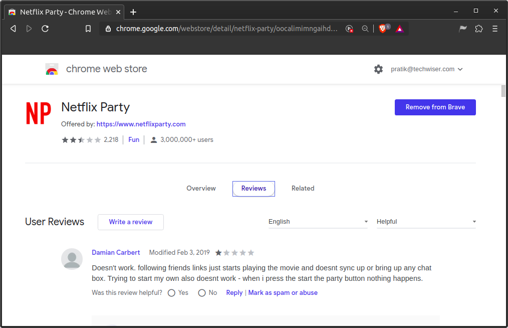 netflix-party-chrome-расширение-плохие-обзоры