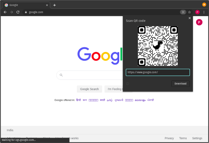 google-chrome-qr-code-share-URL