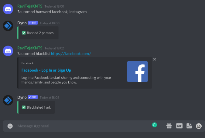 Запрет слов и ссылок на сервере Discord