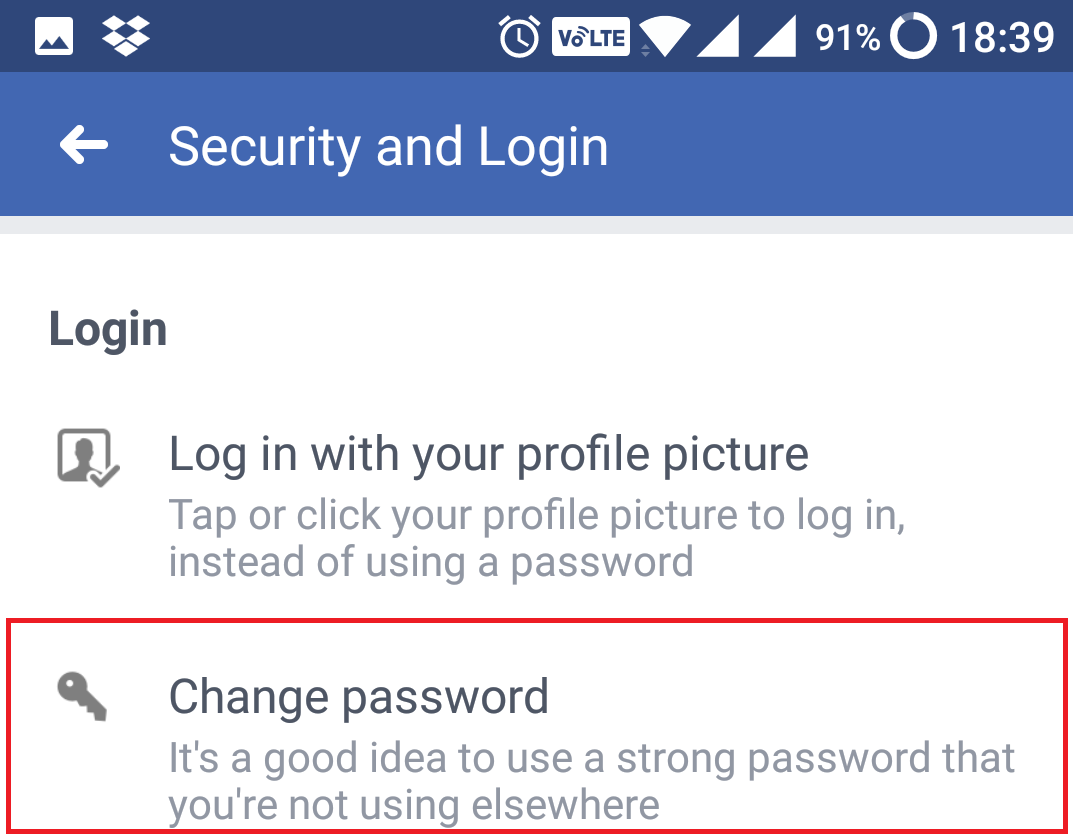 сменить пароль фейсбука