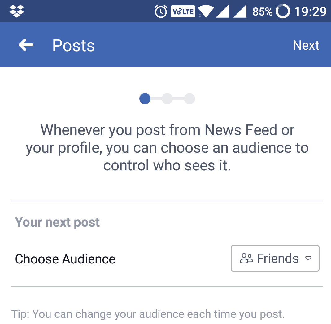 опция обмена публикациями в Facebook