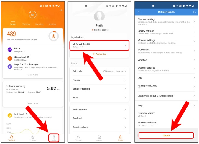 приложение unpair-mi-band 5-mi-fit