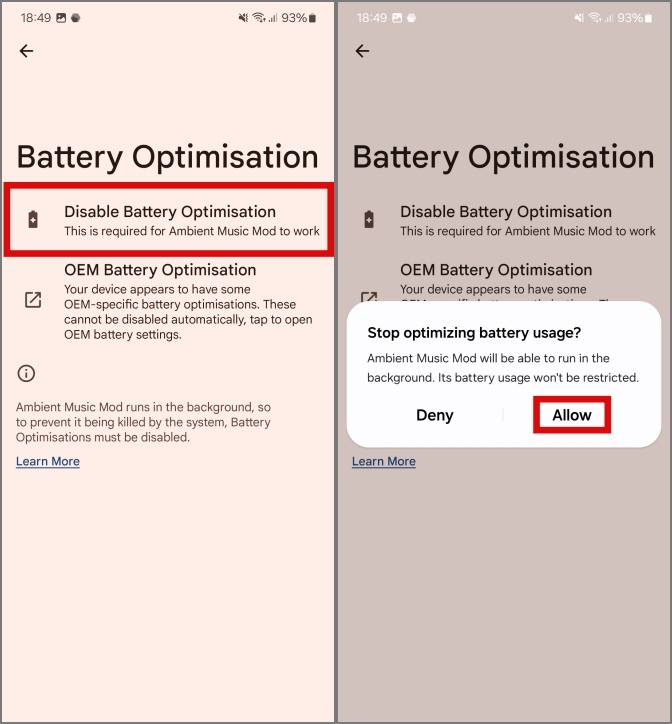 отключение оптимизации батареи для игры на телефонах Samsung Galaxy