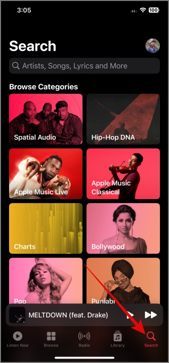 Иконка поиска в Apple Music