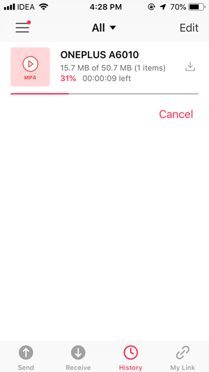 Перенос файлов с Android на iPhone без загрузки SHAREit