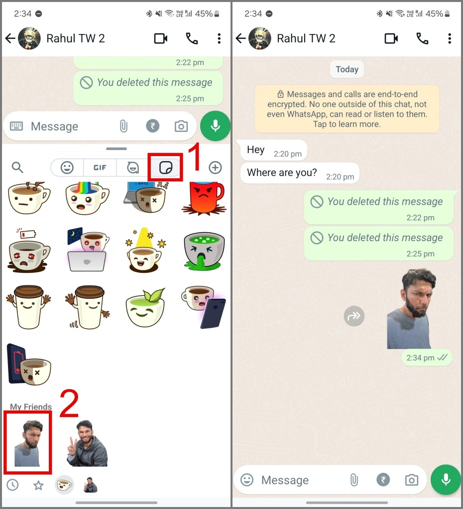 Отправьте персонализированную наклейку в WhatsApp с Android