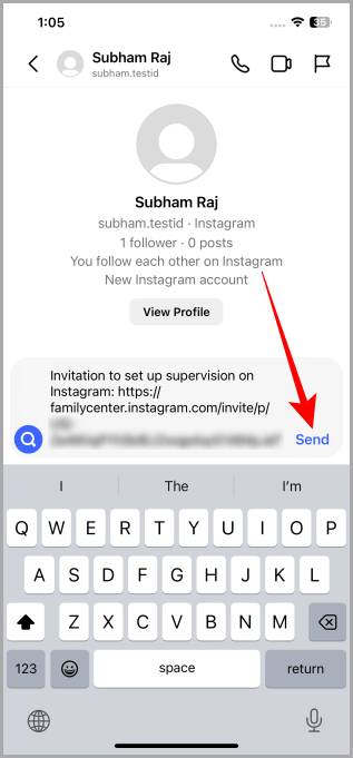 Отправка приглашения в Директ в Instagram iOS