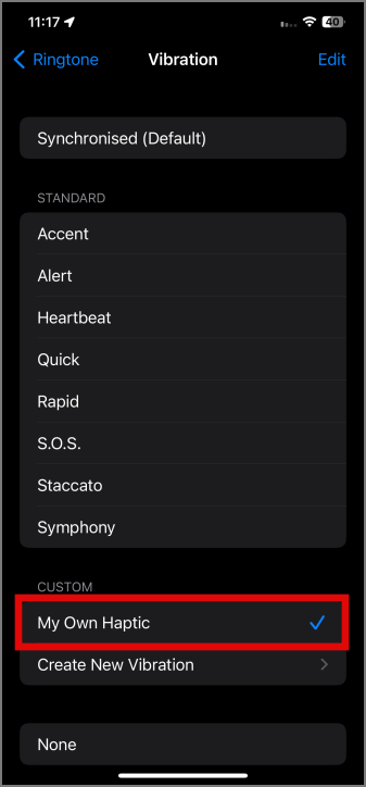 Установите собственную вибрацию на iPhone