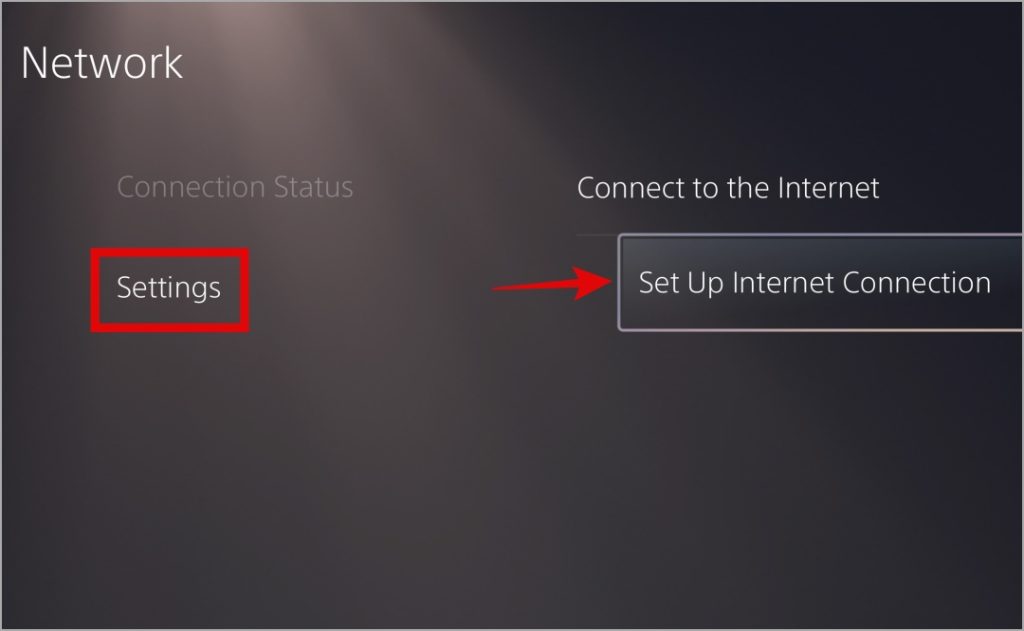 Настройте подключение к Интернету на PS5