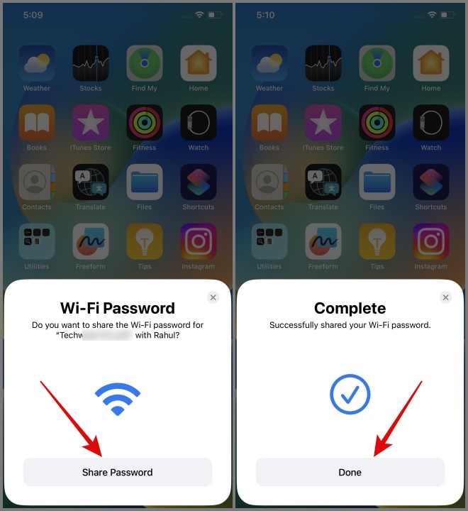 Поделитесь паролем Wi-Fi с iOS