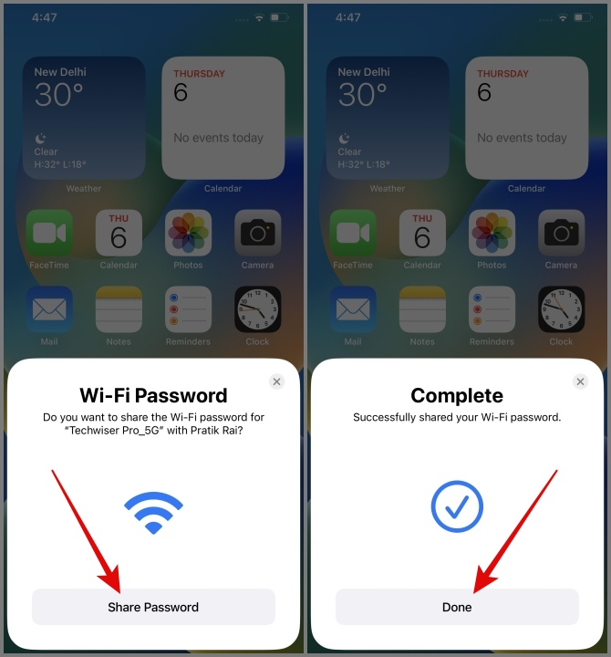 Поделитесь паролем Wi-Fi на iPhone