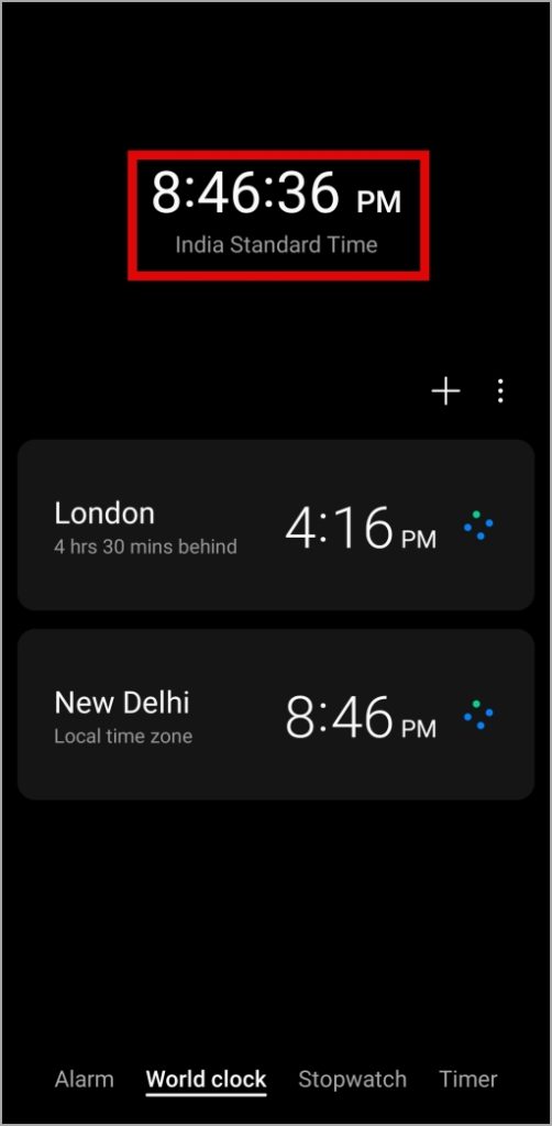 Приложение «Показать секунды в часах» на телефоне Samsung