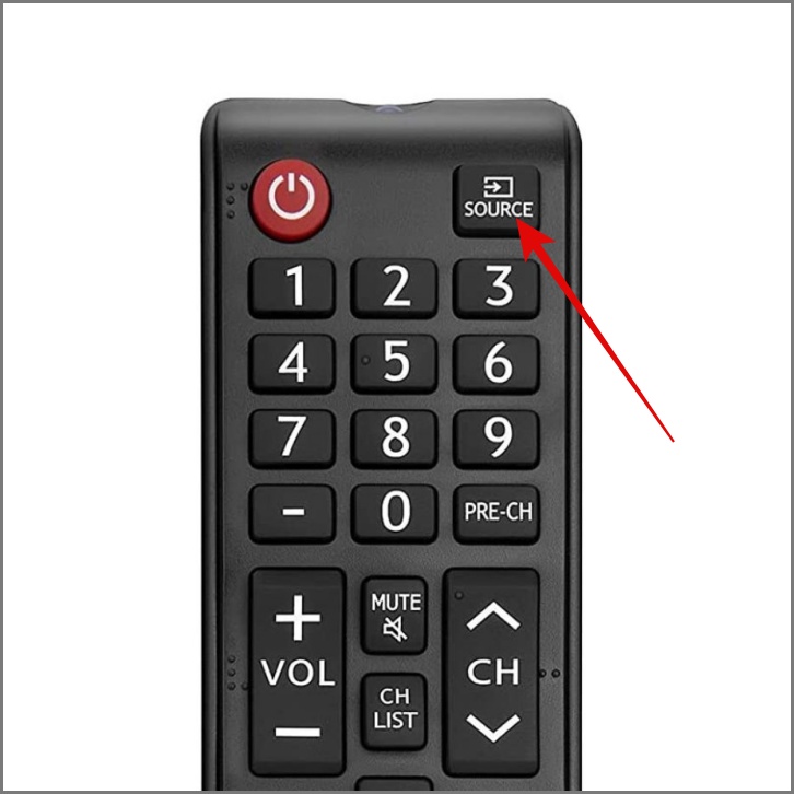 Кнопка «Источник» на пульте Samsung Remote