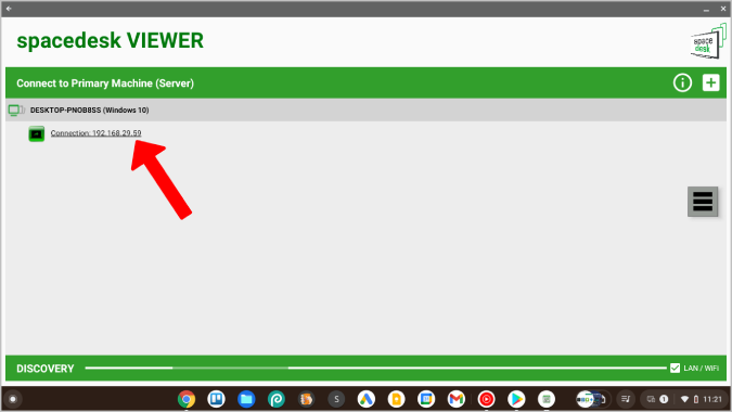 Средство просмотра Spacedesk на Chromebook